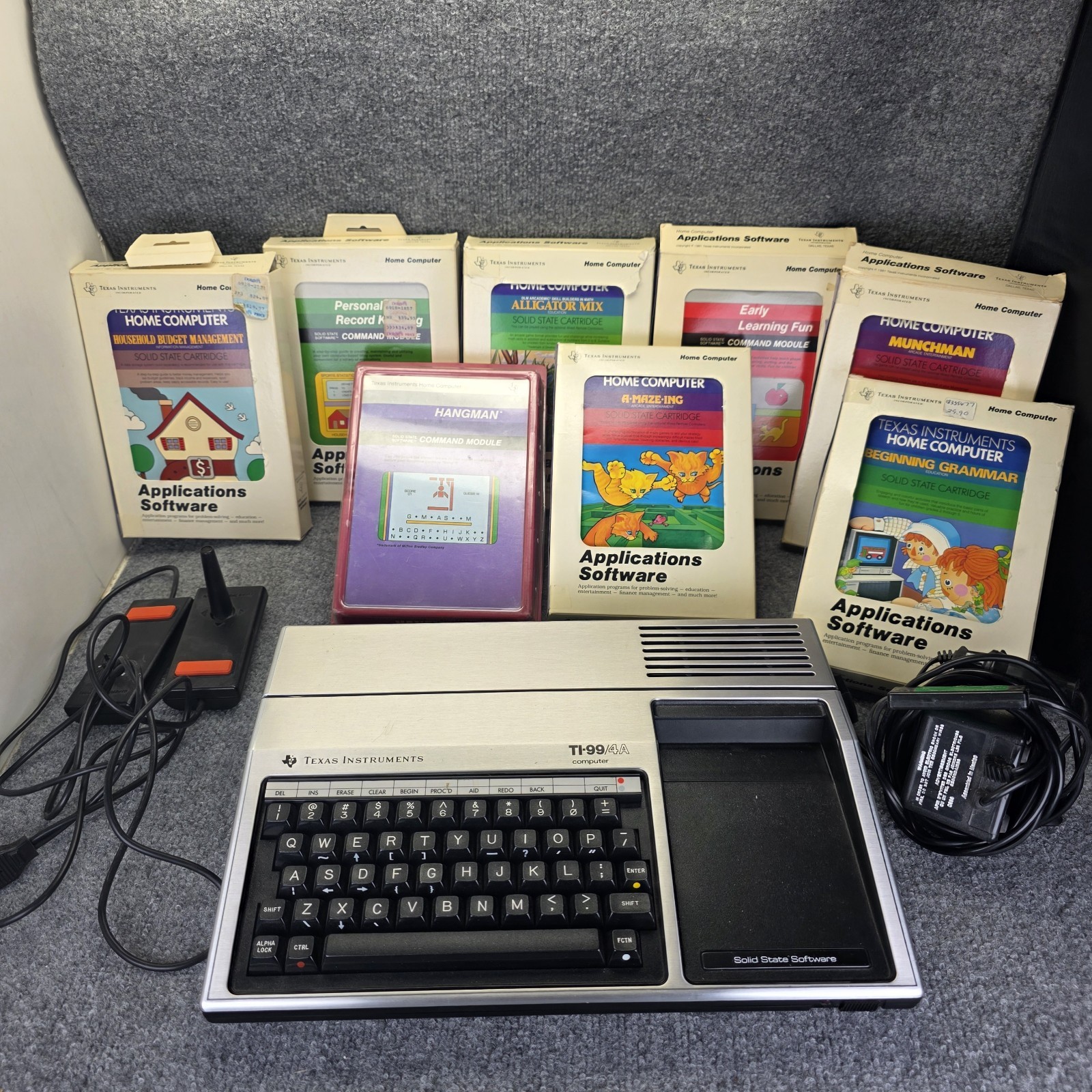Texas Instruments TI-99/4A Vintage Home Computer W/ Games & manual Lot