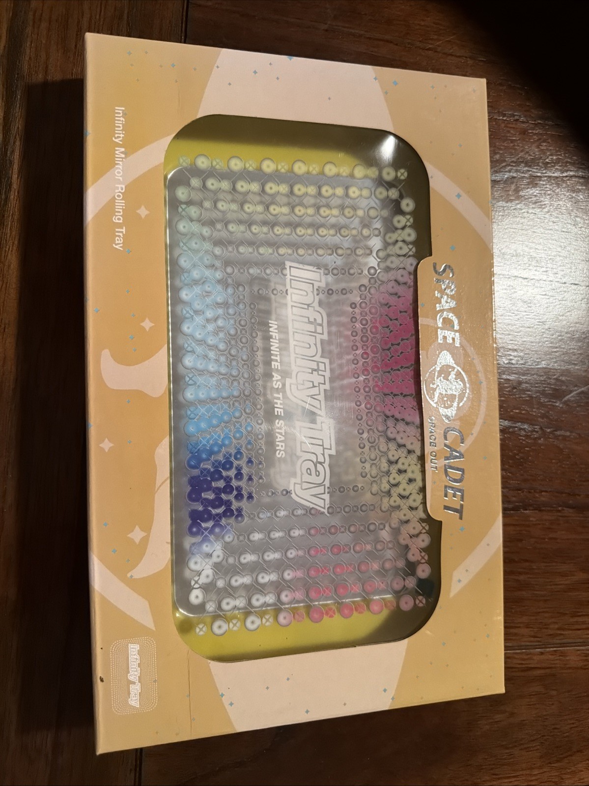 Infinity Mirror Rolling Tray Yellow