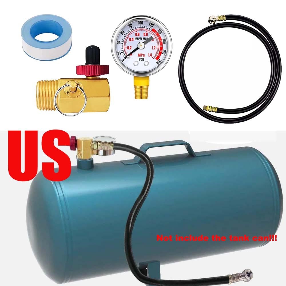Portable Air Tank Bubble Assembly Repair Kit Valve Gauge Hose Chuck Manifolds