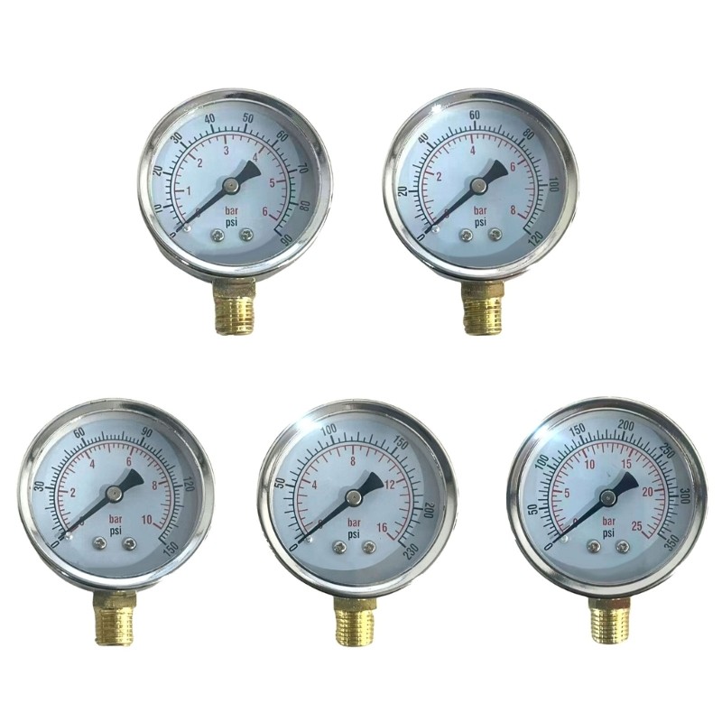 60Mm Diameter Pressure Gauge 6/8/10/16/25Bar Ranges for Quick Installation