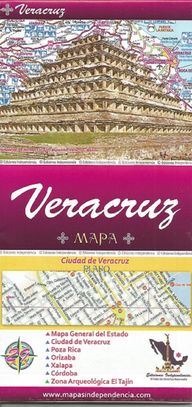 VeraCruz, Mexico State  Map  by Ediciones Independencia