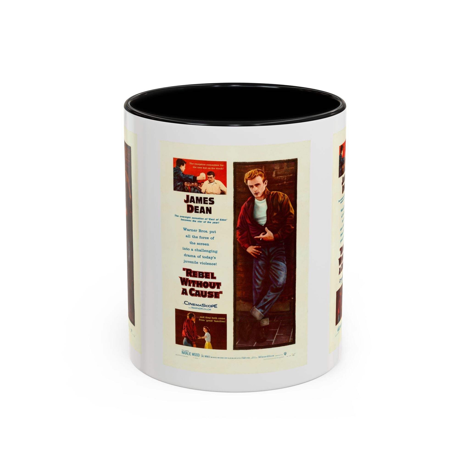 Cult Classic Movie Poster Art Accent Coffee Mug (11, 15oz) - Rebel Without A Cau