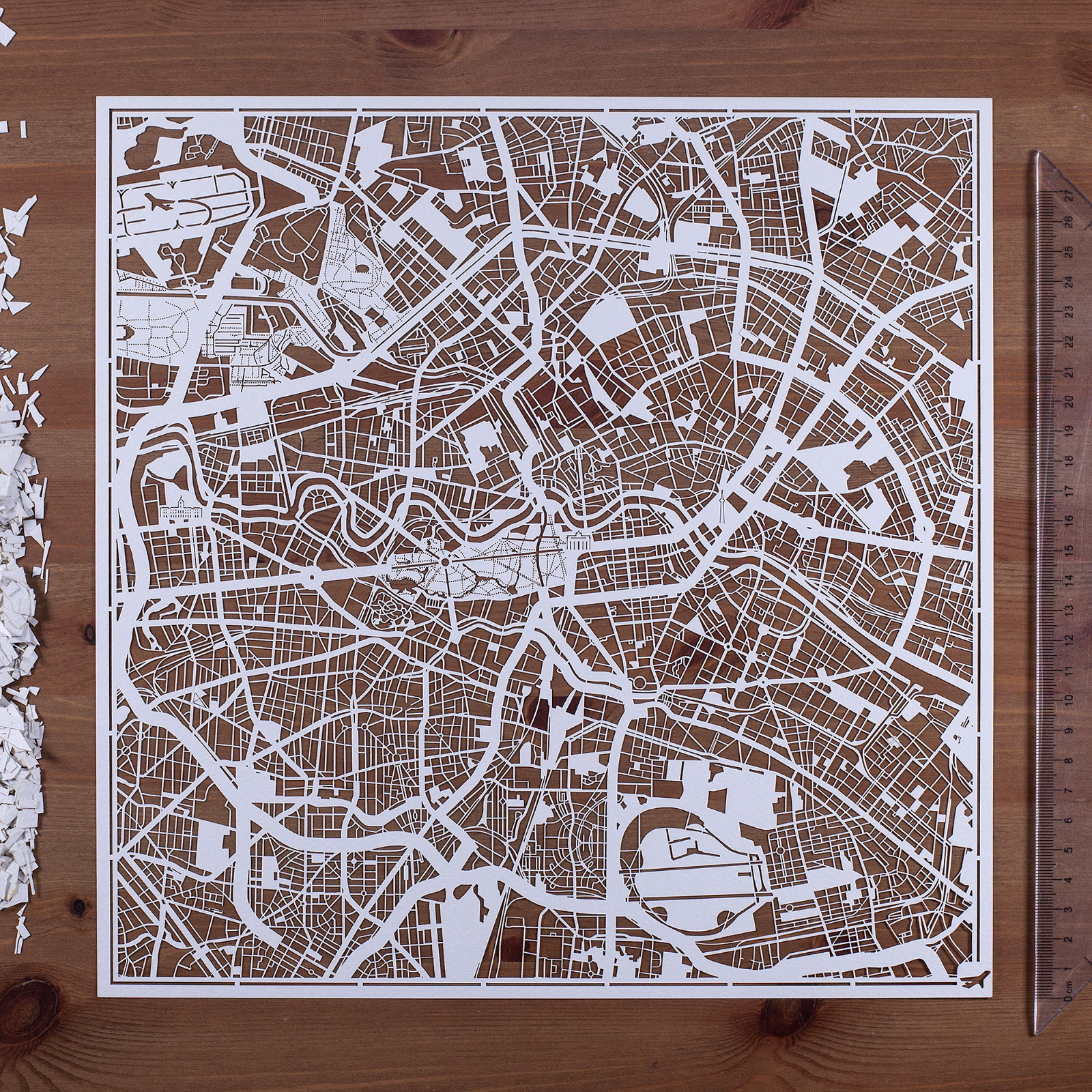 PAPER CUT MAP Berlin Paper Art Original Design IDEAL GIFTS 12 12In.
