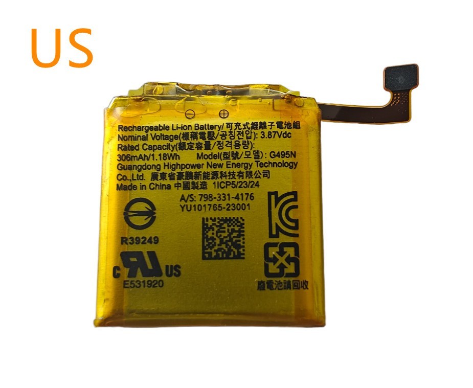 G495N Rechargeable Battery 306mAh 3.87V For Google Pixel Watch 2 G4TSL GD2WG