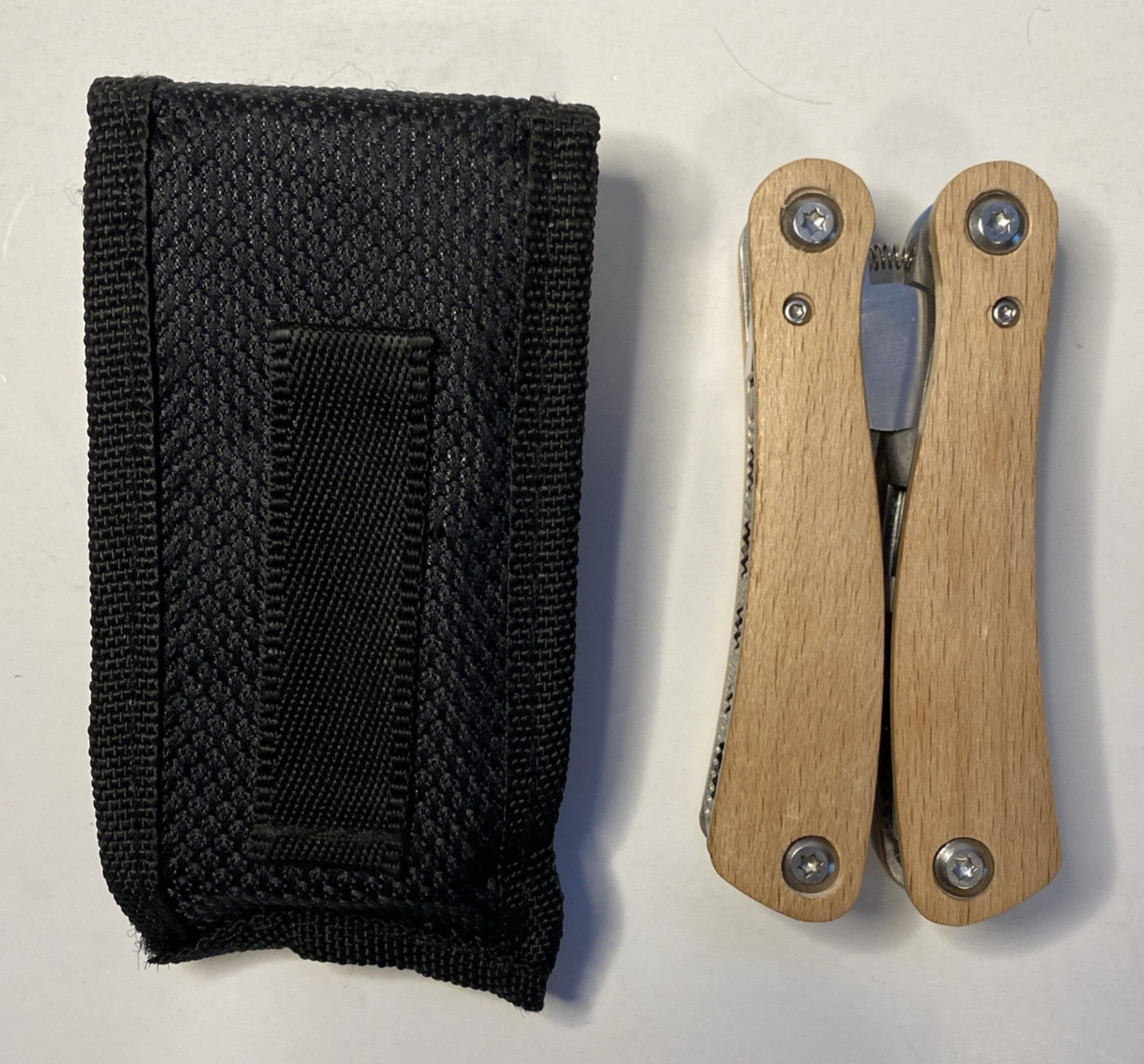 Hermanson Folding Multi Tool Wood Handles w/ Nylon Sheath