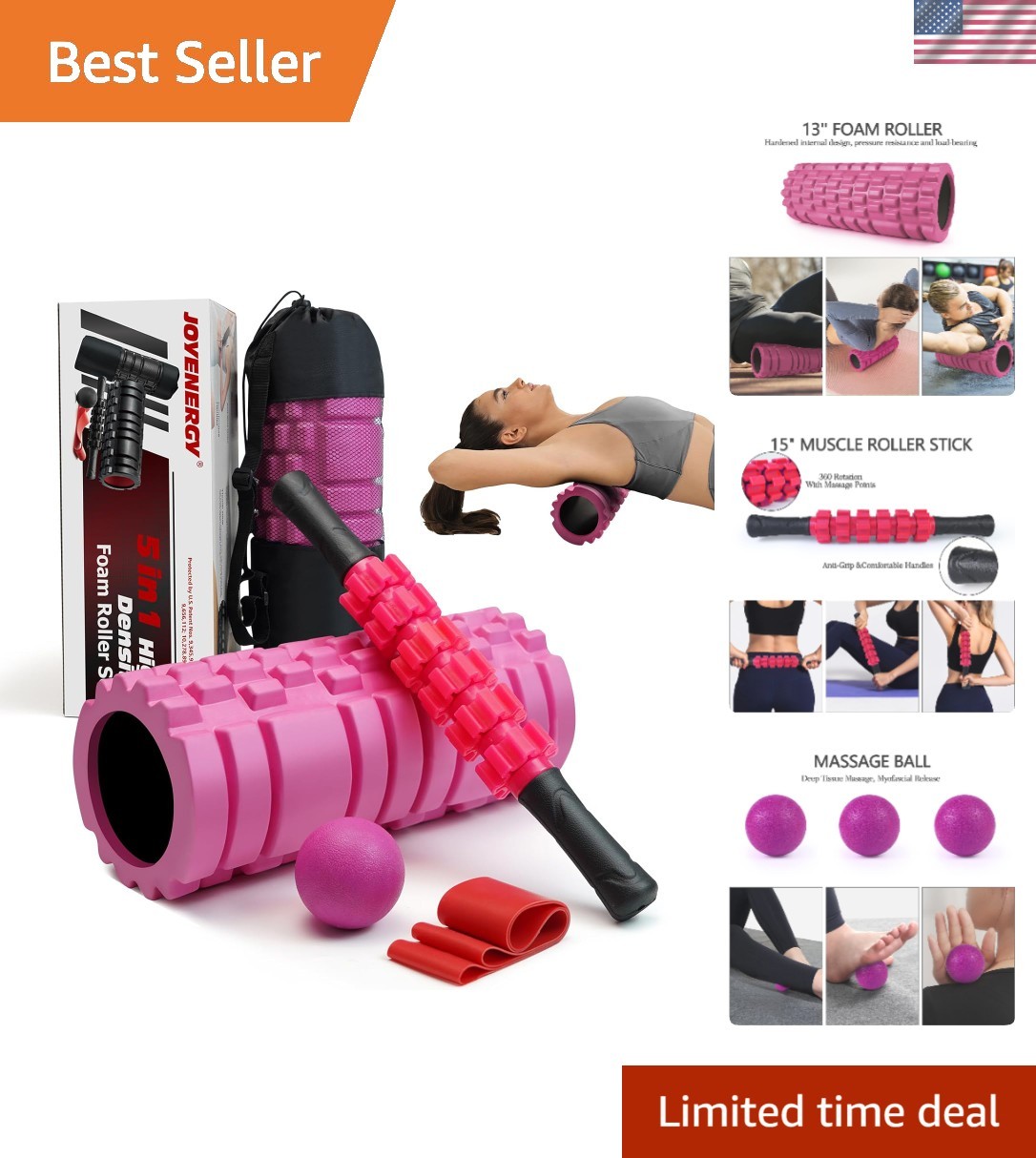 Comprehensive Foam Roller Set: Massage Ball, Stick & Band for Total Body Relief