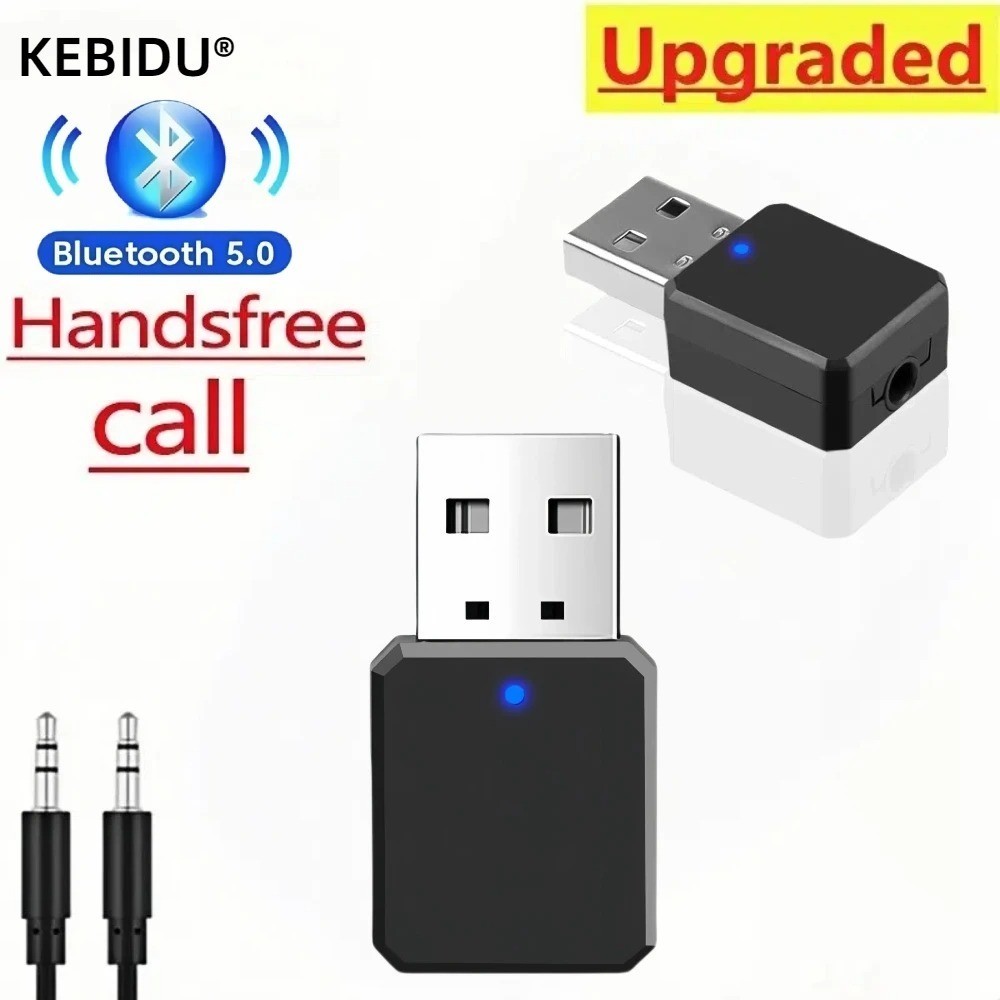 5.0 Audio Receiver Wireless Bluetooth 3.5mm AUX To USB Car Stereo Music Adapter