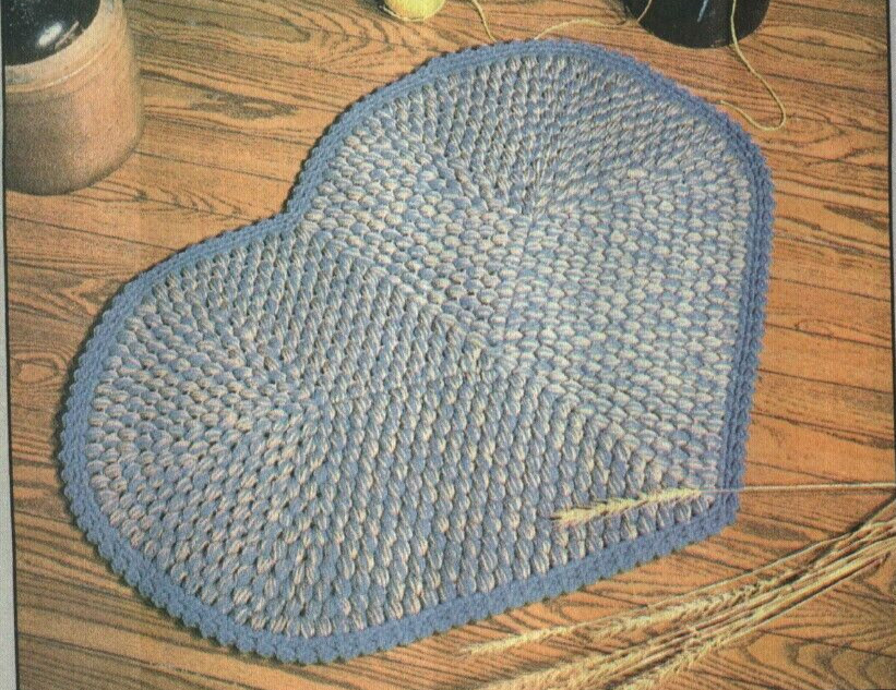 HEART RUG HOME DECOR CROCHET PATTERN INSTRUCTIONS