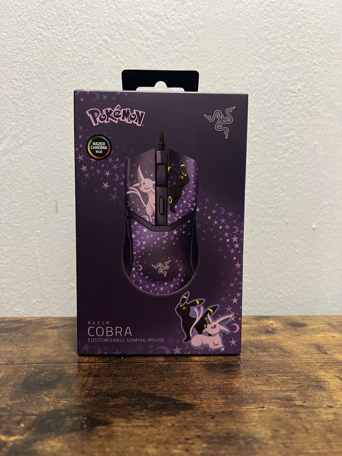 New Authentic Pokemon x Razer 2026 Cobra Wired Mouse Espeon & Umbreon Edition