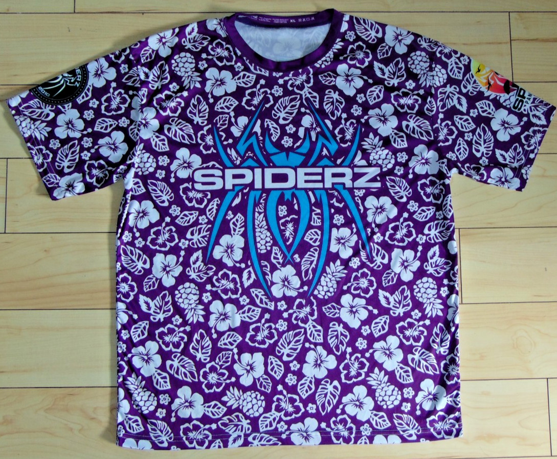 Spiderz Purple, White Floral Panama City XL Jersey, Batting, Paintball, Bowling
