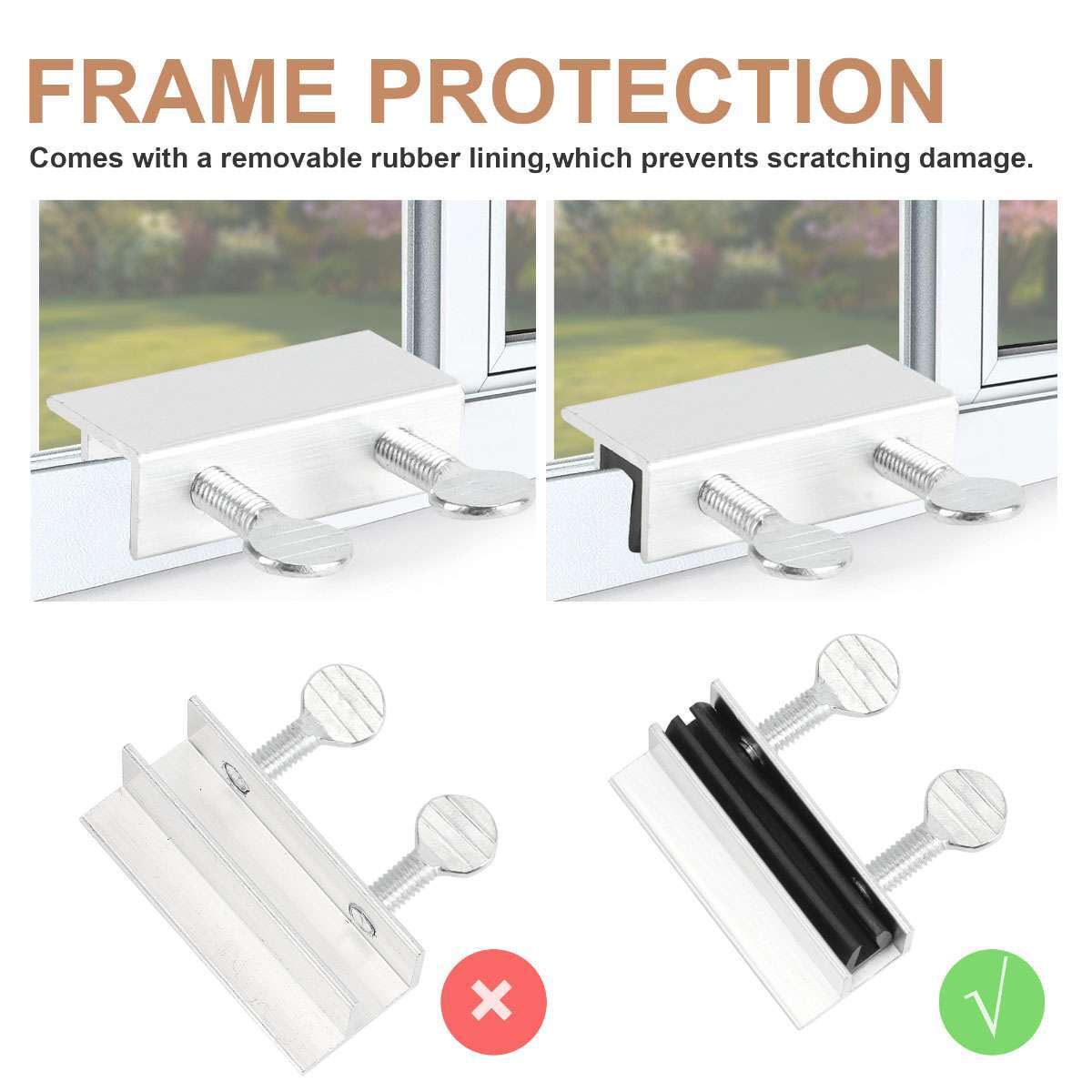 6x Sliding Window Locks Child Proof Security Lock Stoppers Window Track Locks US