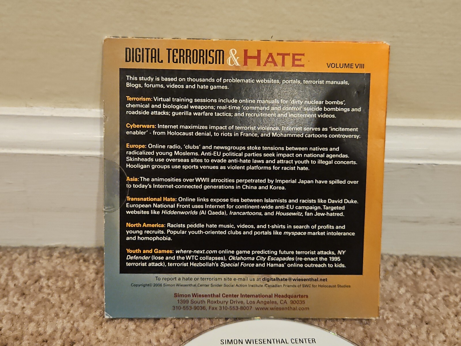 Simon Wiesenthal Center: Digital Terrorism And Hate Report 2006