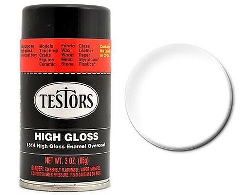 Testors Spray High Gloss Clear 3 oz - Hobby and Model Enamel Paint - #1814