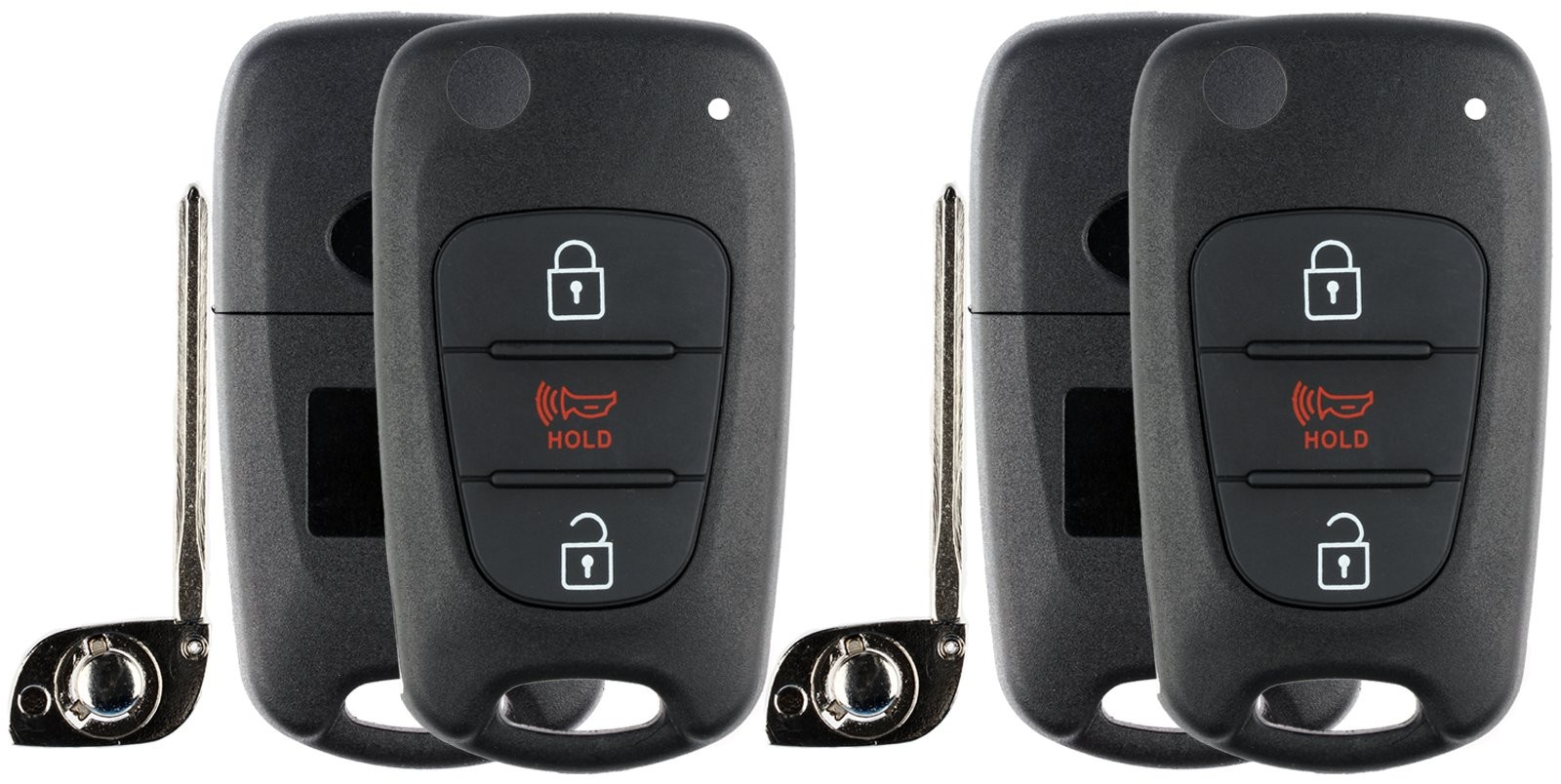 KeylessOption Keyless Entry Remote Uncut Blank Flip Car Key Blade Fob Black