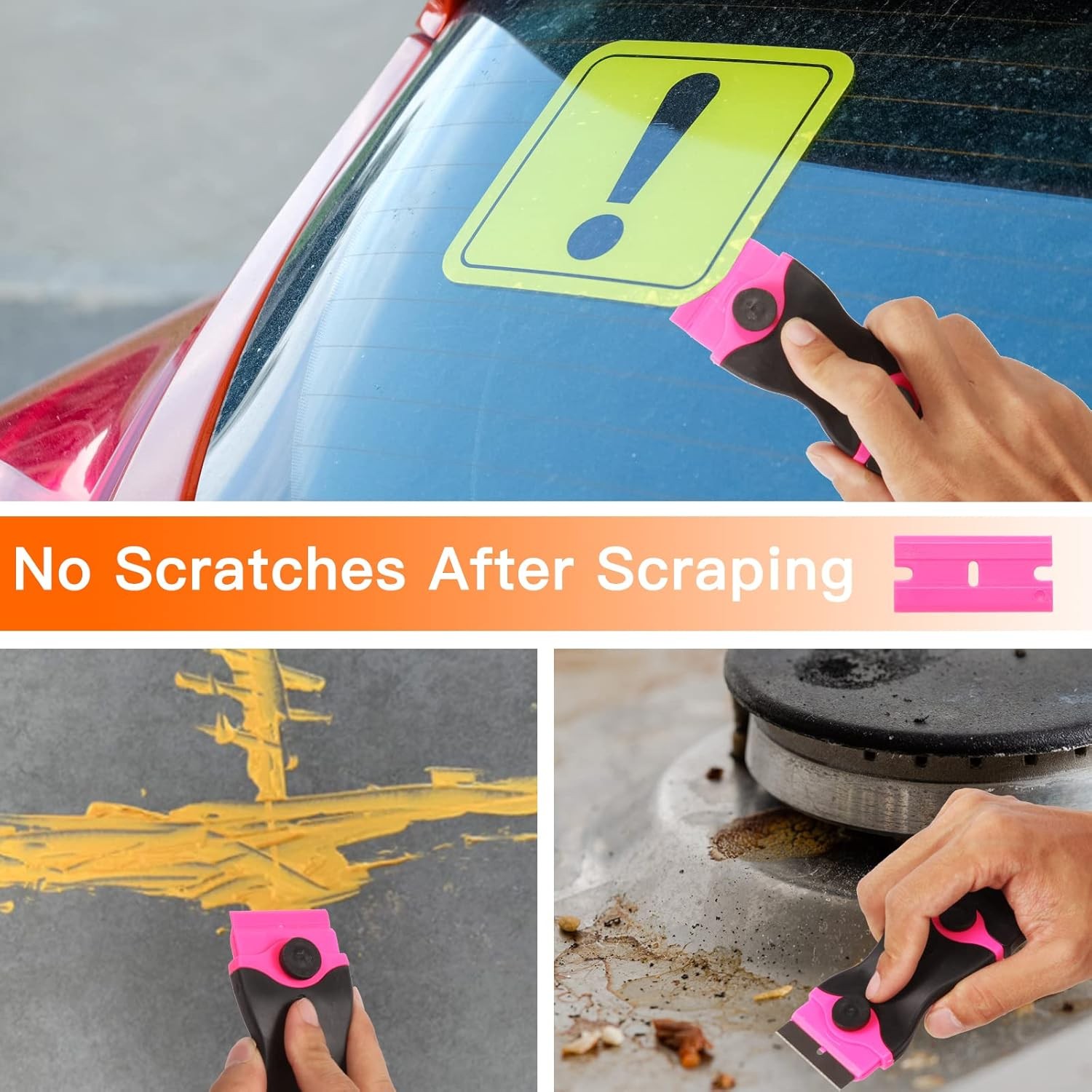 Razor Blade Scraper Tool, Cleaning Scraper Tool with 20Pcs Metal & Plastic Razor