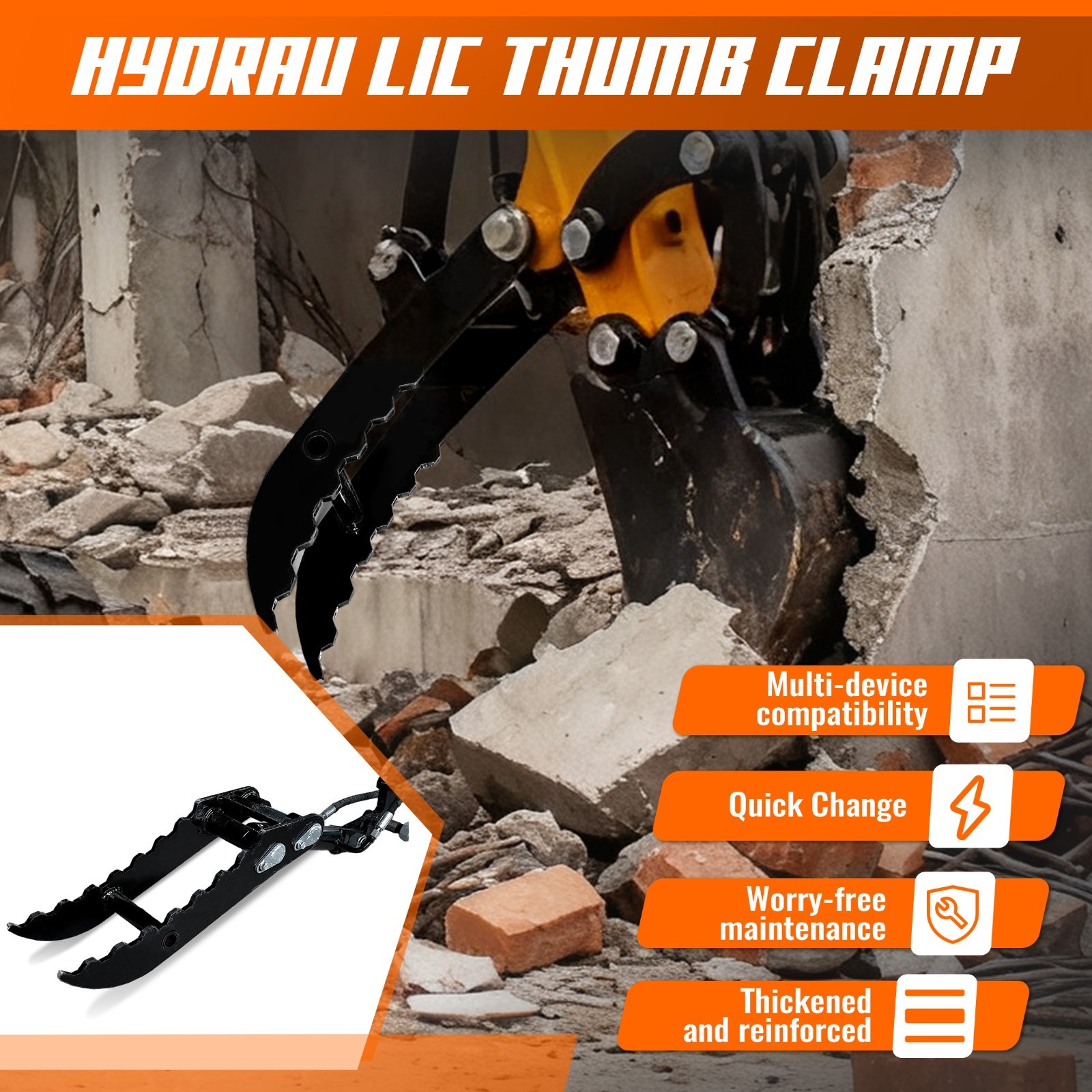 Ultimate 9-in-1 Digger Attachment Set: From Demolition to Leveling & Raking