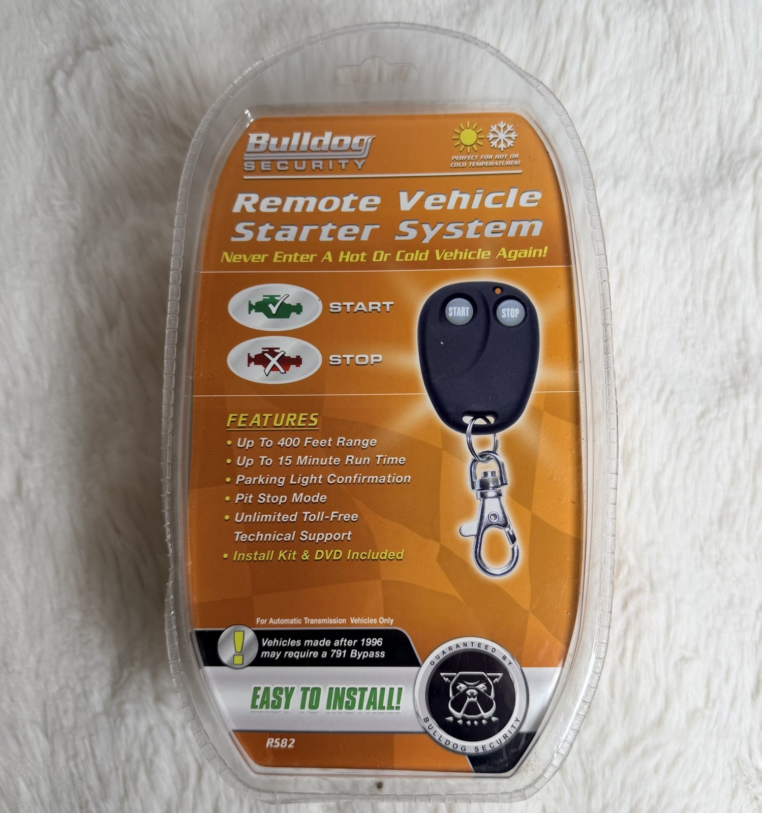Bulldog Security RS82 Remote Vehicle Starter 400 ft Range Install Kit New Sealed