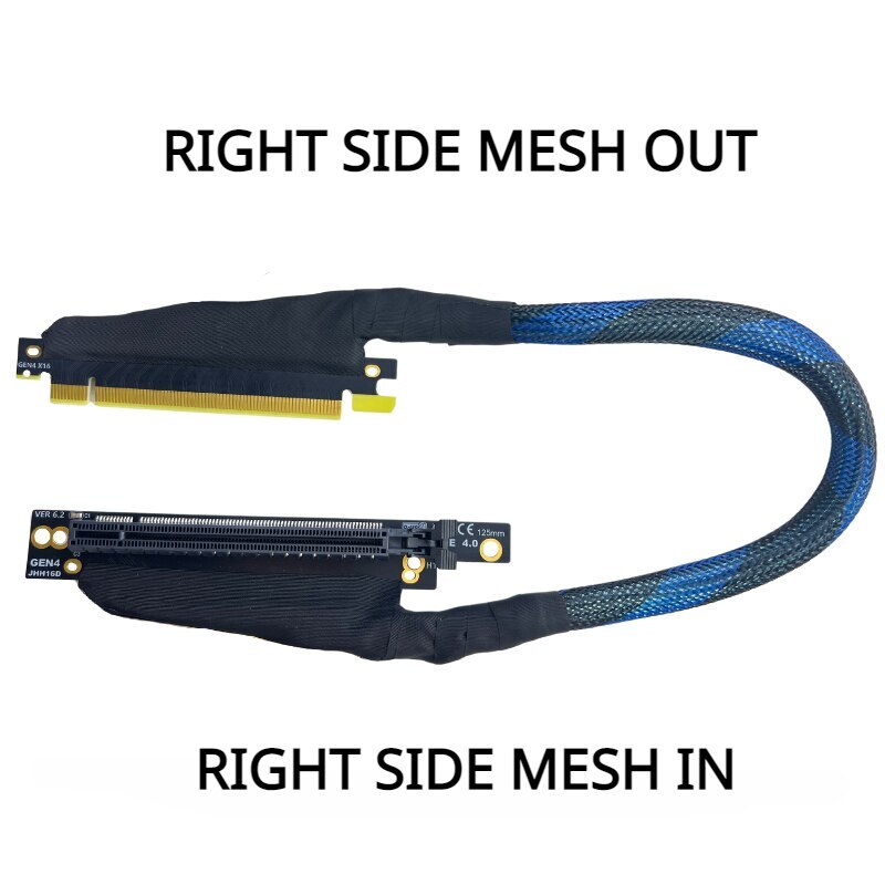 PCIE 4.0 X16 Graphics Card Extension Cable 270 Degree for server AI Processing