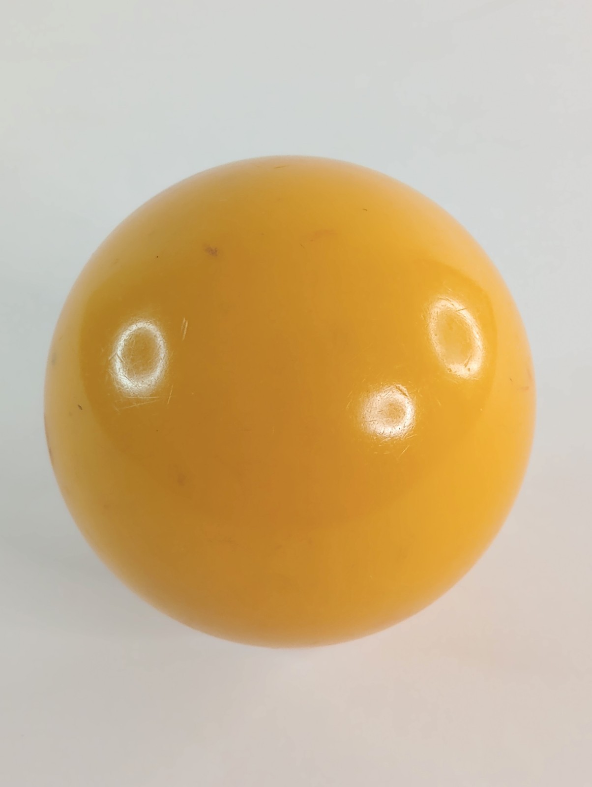Vtg #1 NO-CIRCLE POOL BALL - Solid Yellow Favorite Lucky # Make Into Shift Knob