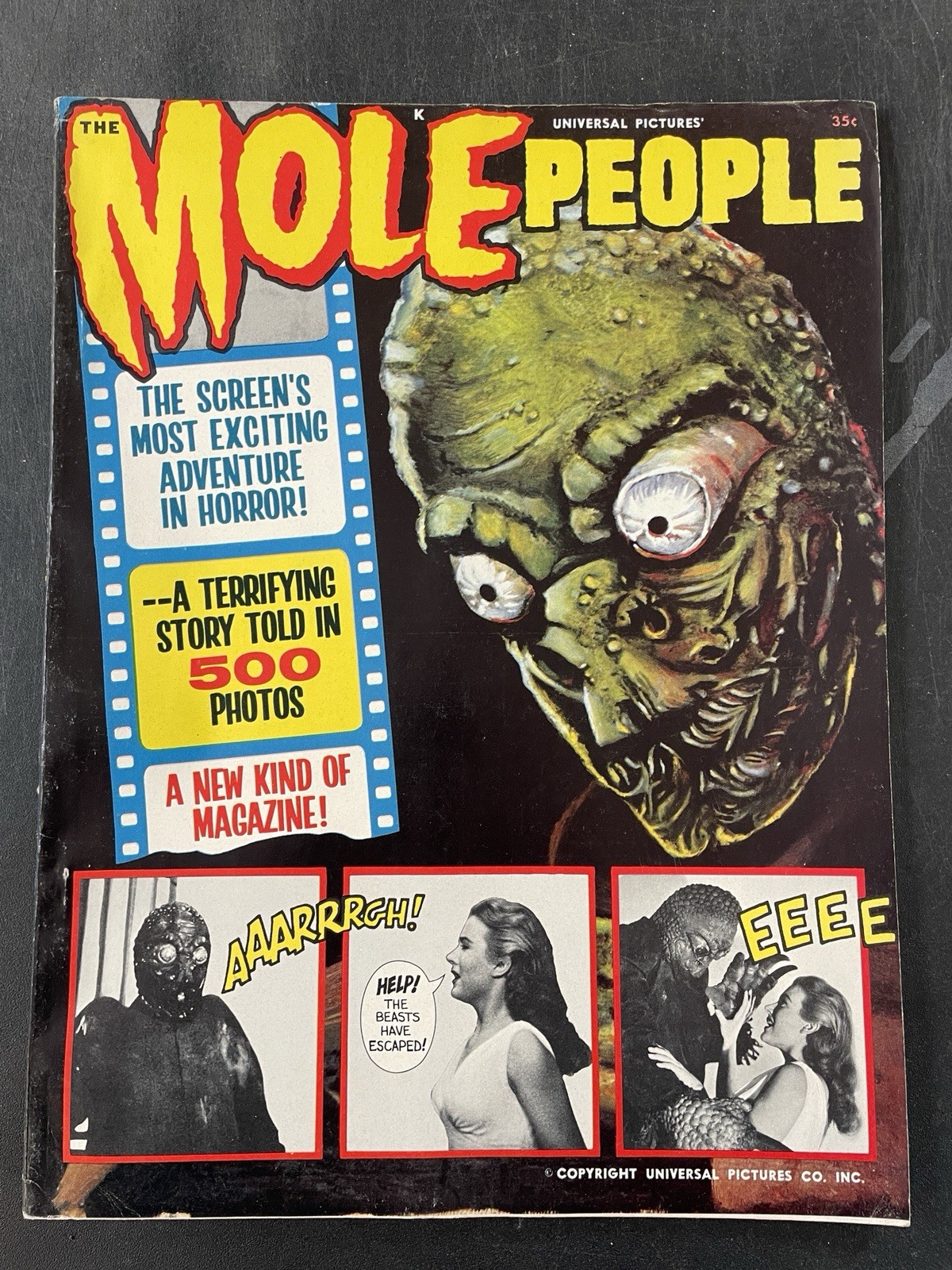 1964 THE MOLE PEOPLE  MONSTER MOVIE MAGAZINE - UNIVERSAL PICTURES FN+ free ship