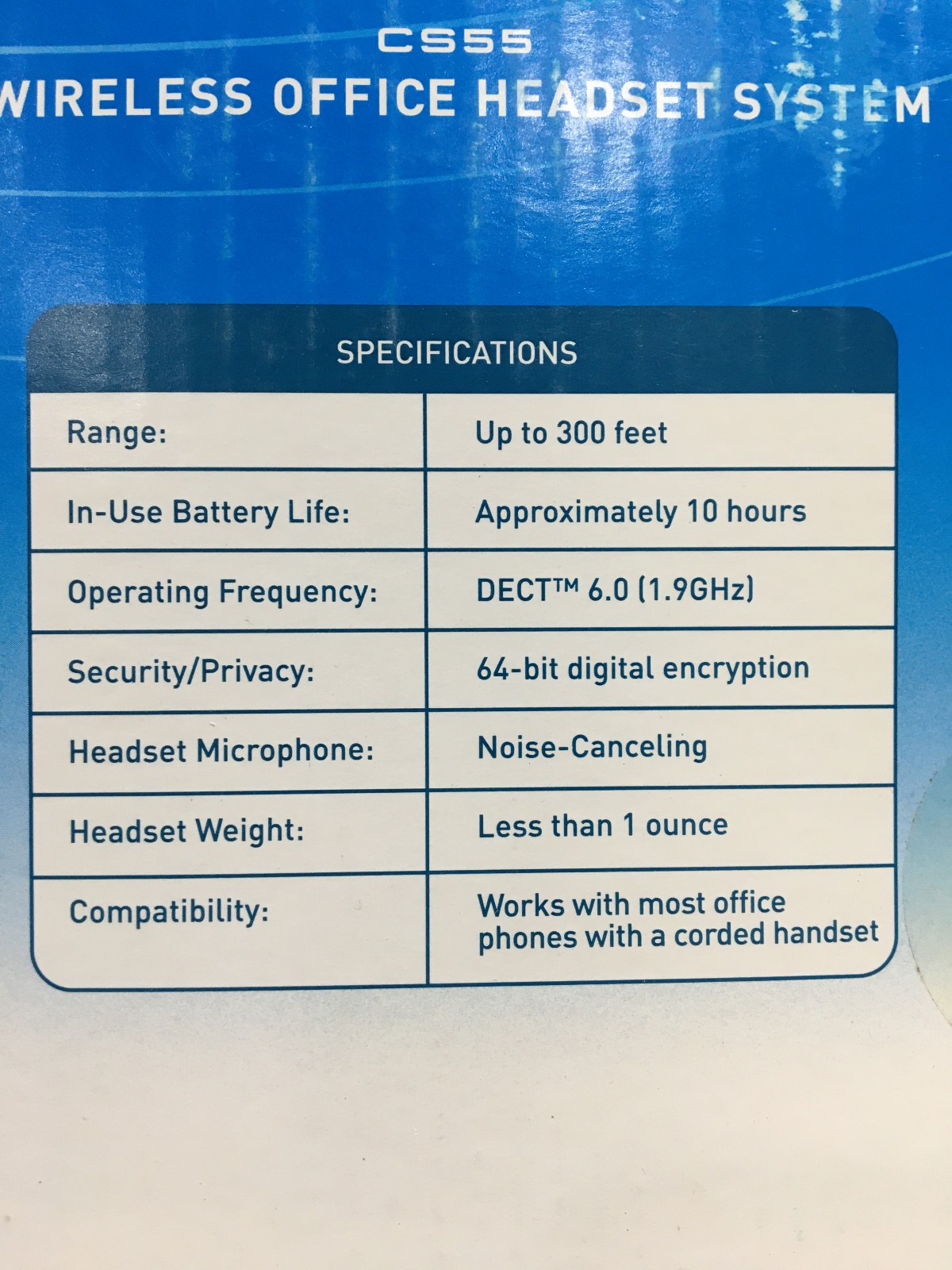 Plantronics CS55 Wireless Office Headset System 6.0 (NIB)