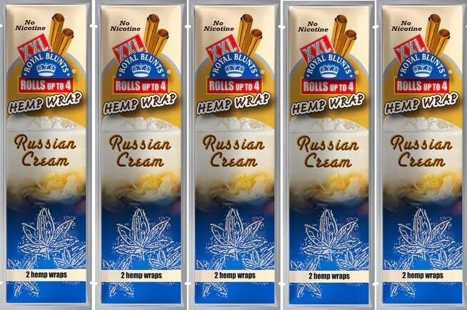 XXL Hemp Rolling Papers Russian Cream Flavor Hemparillo (5 Pouches, 10 Total!)