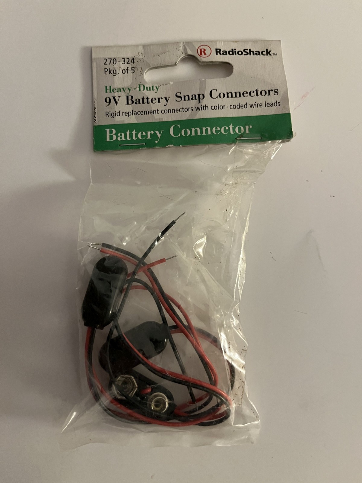 Radio Shack HEAVY DUTY 9V Battery Snap Connectors (3)  270-324 Tandy 🔥NEW NOS💥