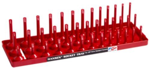 Hansen Global 38013 3/8" Red Sae 3 Row Deep Semi-deep & Regular Socket