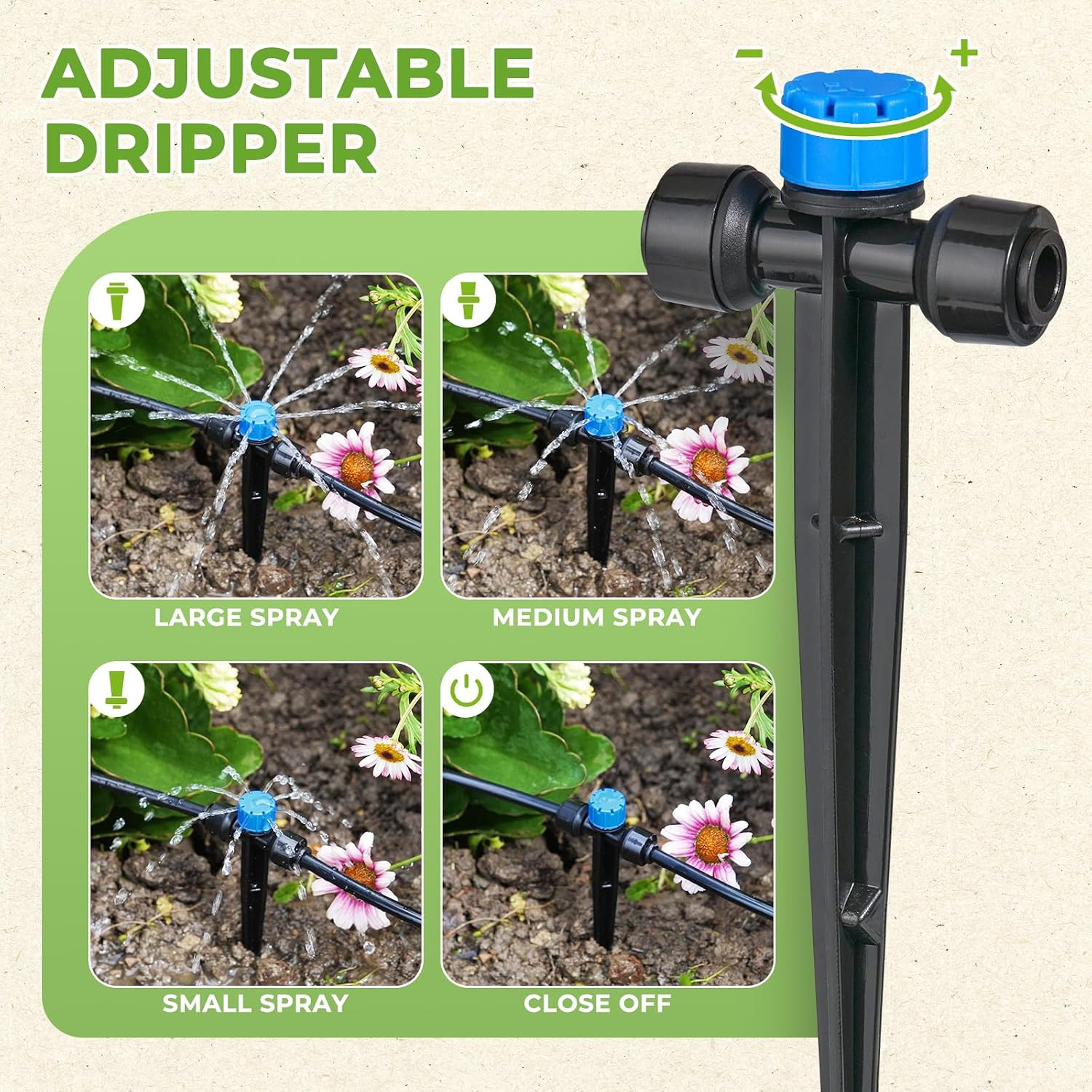 200FT Drip Irrigation System Kit, Quick-Connect Garden Watering System with 33FT