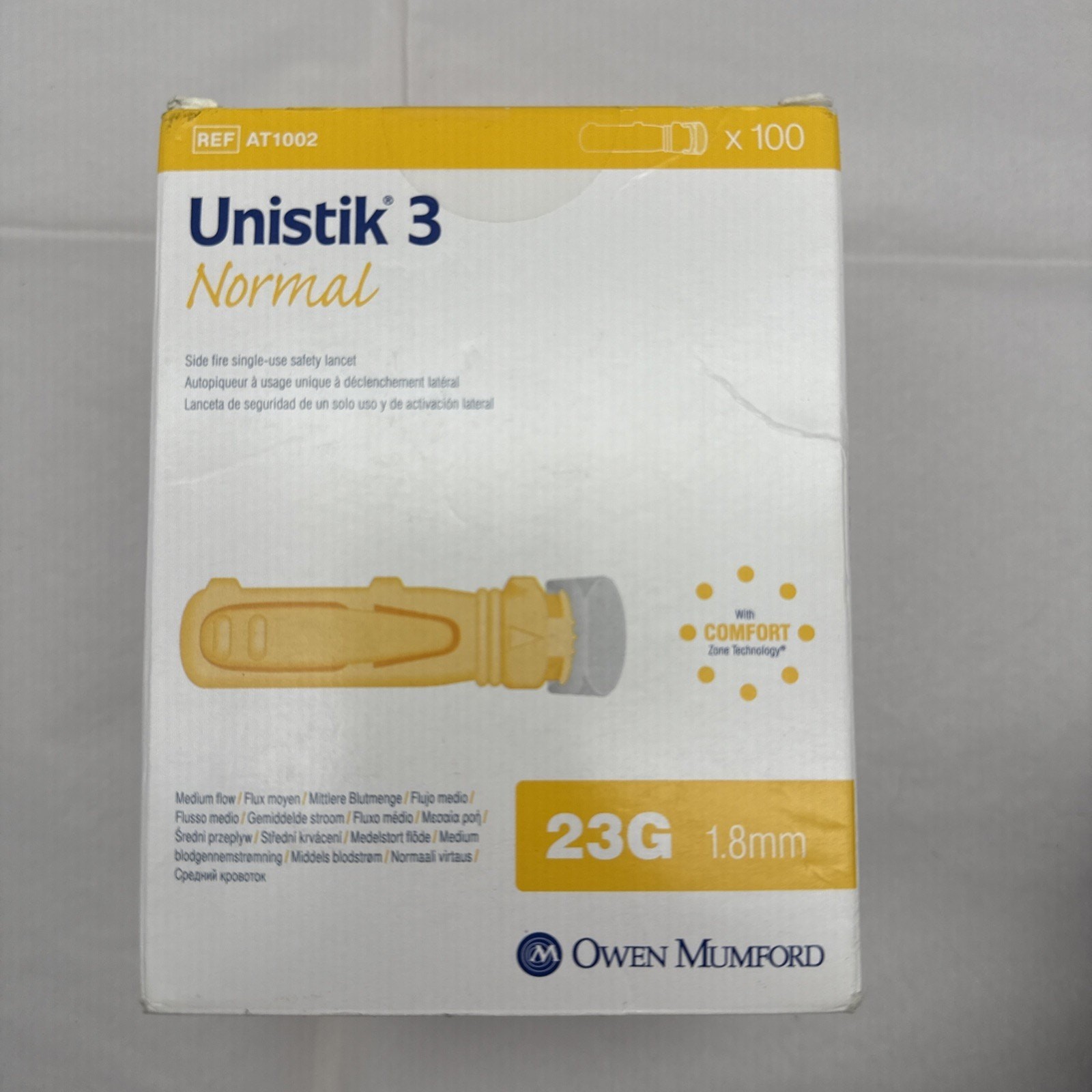 Owen Mumford Unistik 3 Normal Lancets 23G Blood Sampling Device Exp.09-28-2025