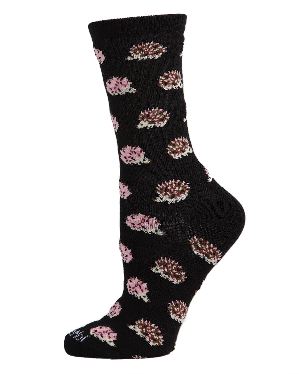 MeMoi Hedgehogs Rayon Blend Crew Socks Grape Juice One Size,