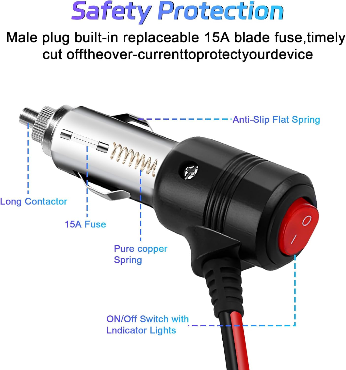 Herfair Car Cigarette Lighter Splitter,2-Socket 1 to 2