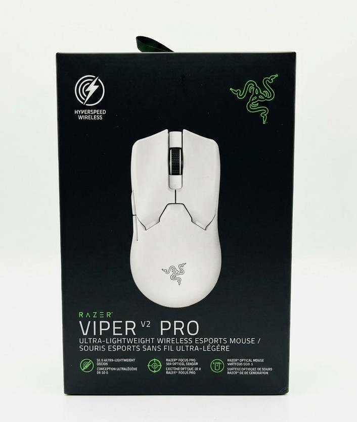 Razer Viper V2 Pro Wireless Gaming Mouse White Ultra Lightweight Box & Receiver