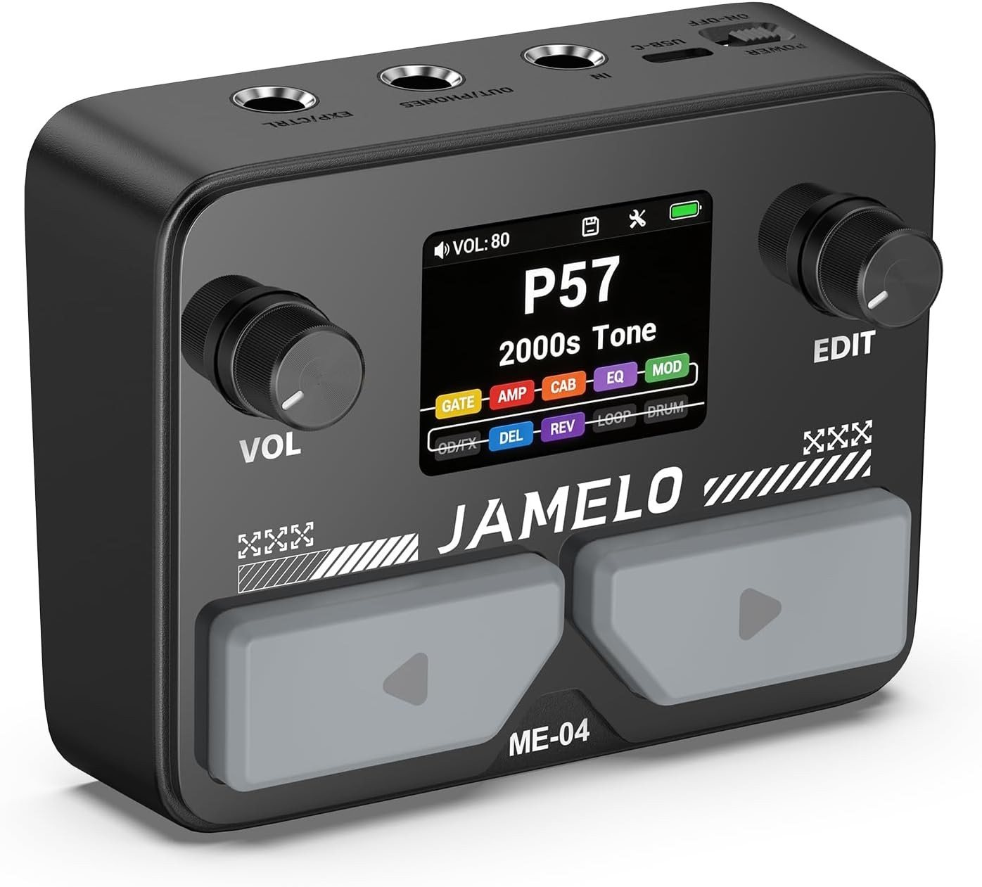 Pocket Guitar Multi Effects Pedal, with 125 Effects, 99 Presets, 30 Amp Modeling