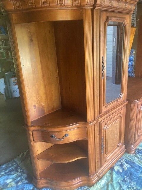 Entertainment wall unit or dining room display case and cabinet
