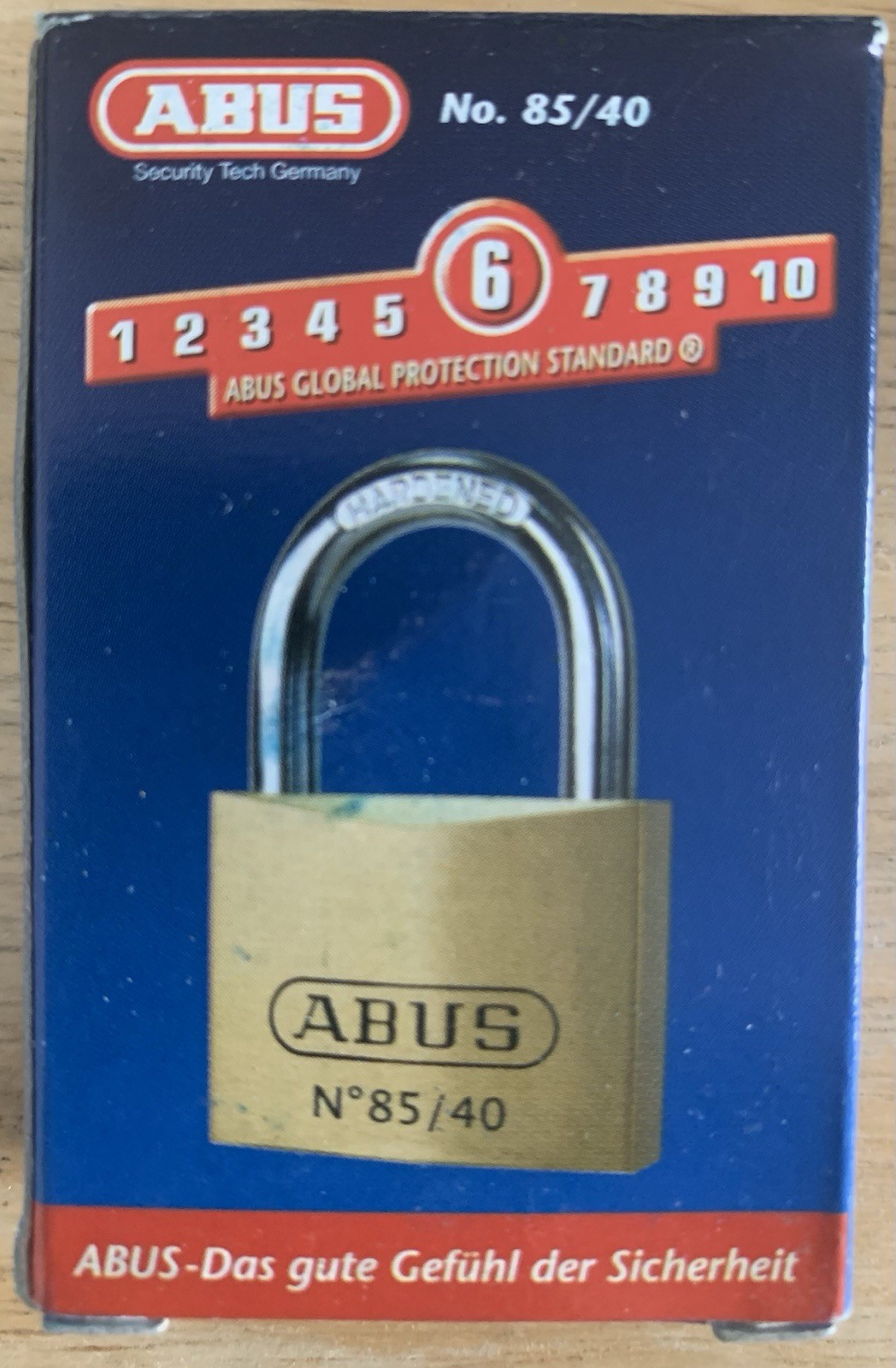 ABUS 85/40 Solid Brass Padlock – 6mm Hardened Steel Shackle – Security Level 6