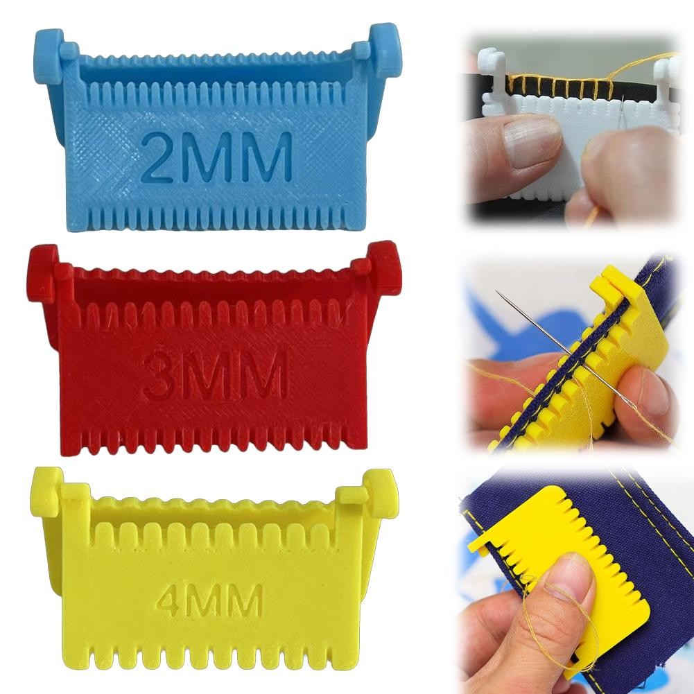Clip-On Sewing Ruler, Hand Edge Stitch Lock and Sewing Gauge for Even Stitches