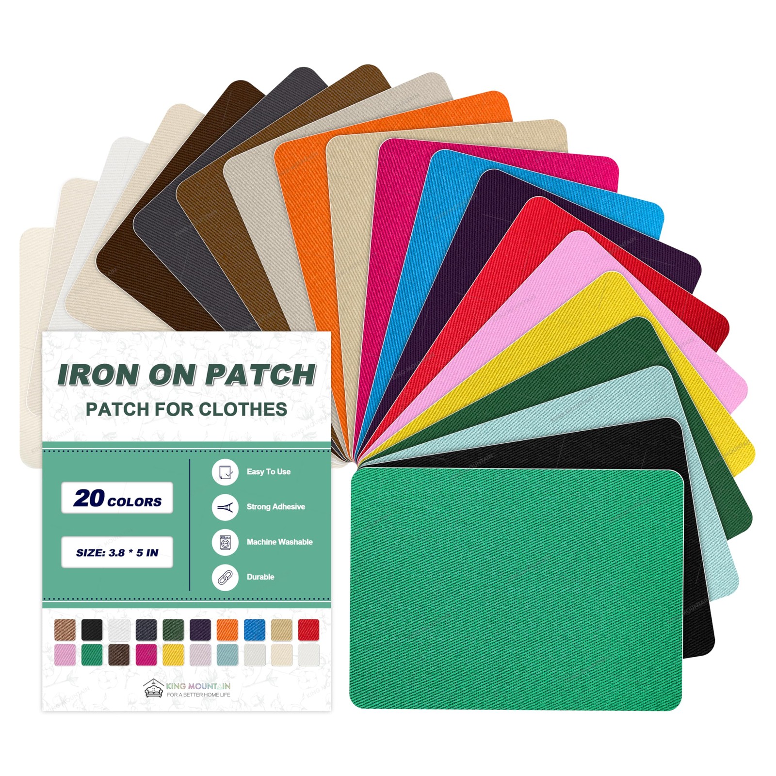 Iron on Patches for Clothes, 20 Pieces 3.7 * 4.9 inch, Multi-Colored
