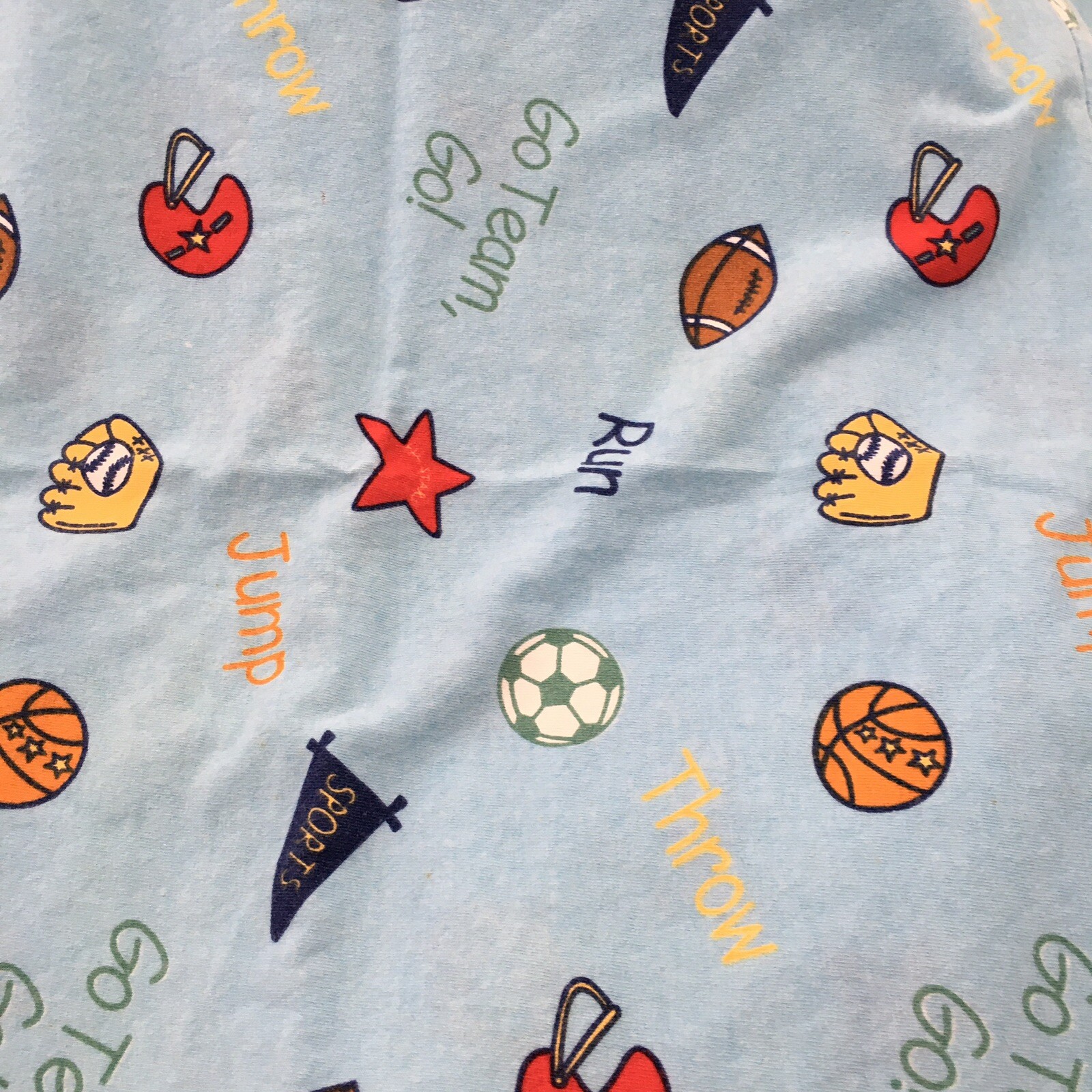 Sports Pillowcase Blue Balls Football Baseball Glove Flag Room Gear Standard