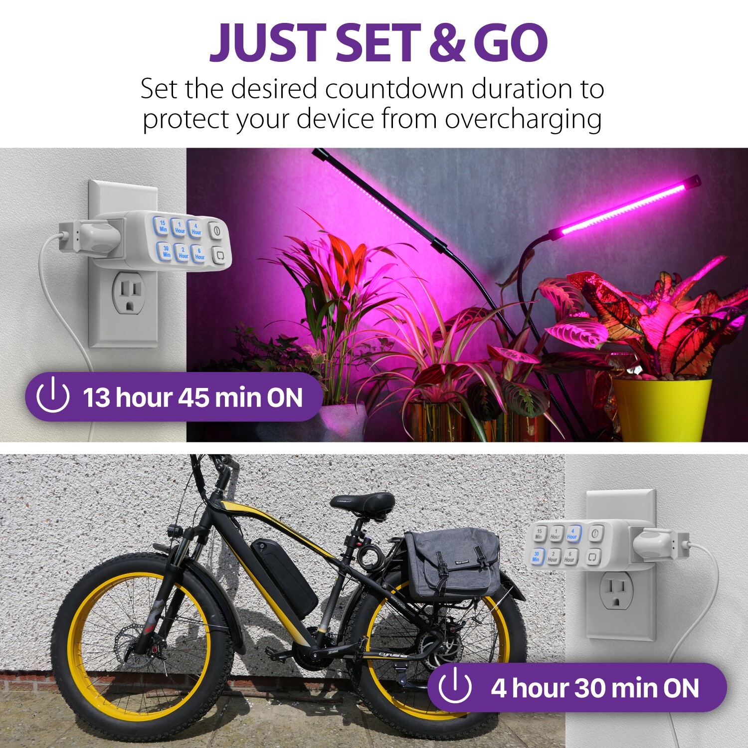 Fosmon [ETL Listed] Countdown Timer Outlet 3-Prong Grounded With Repeat Function