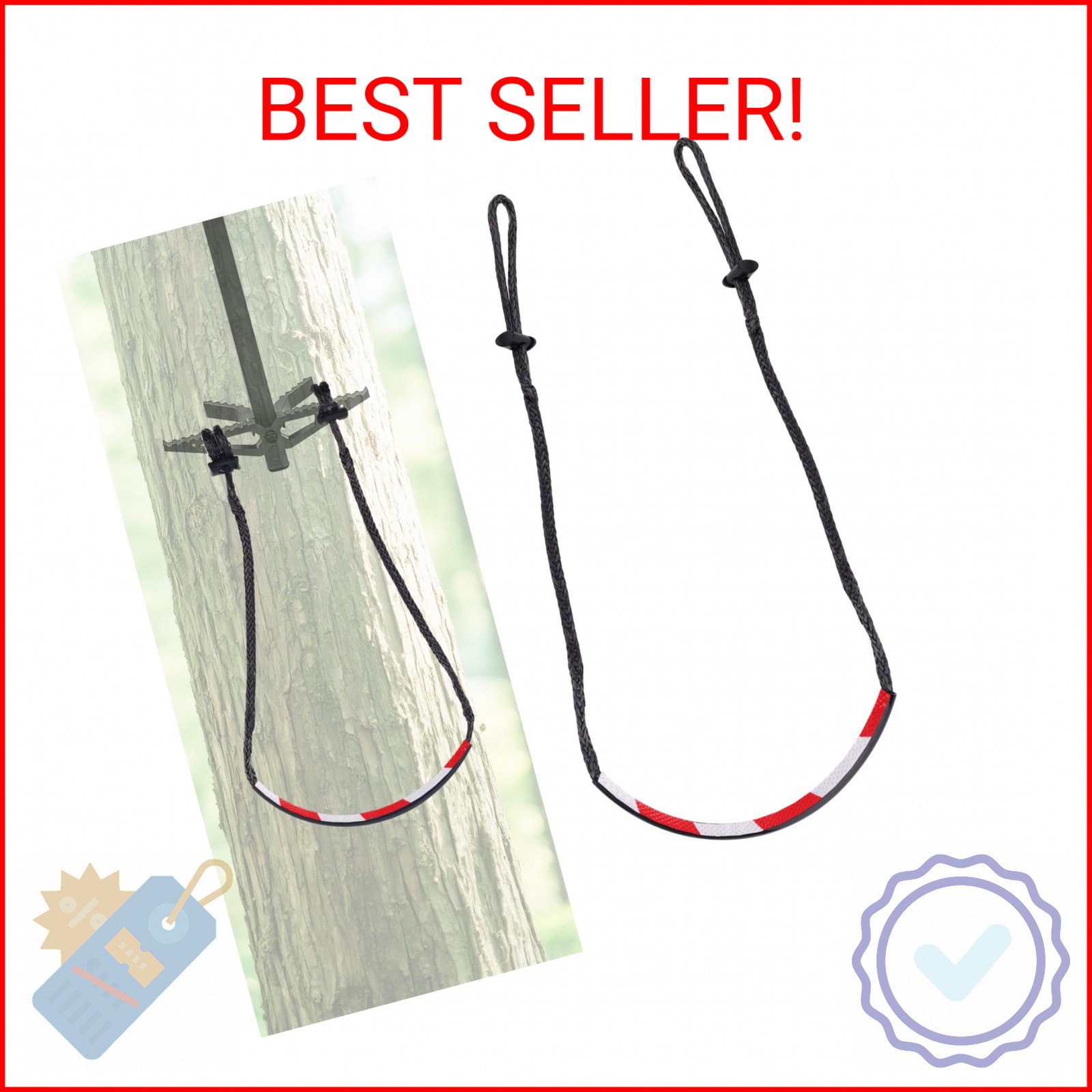 Fukaisu Climbing Stick Aider for Hunting, Non-Slip Single Step Aider Rope Ladder