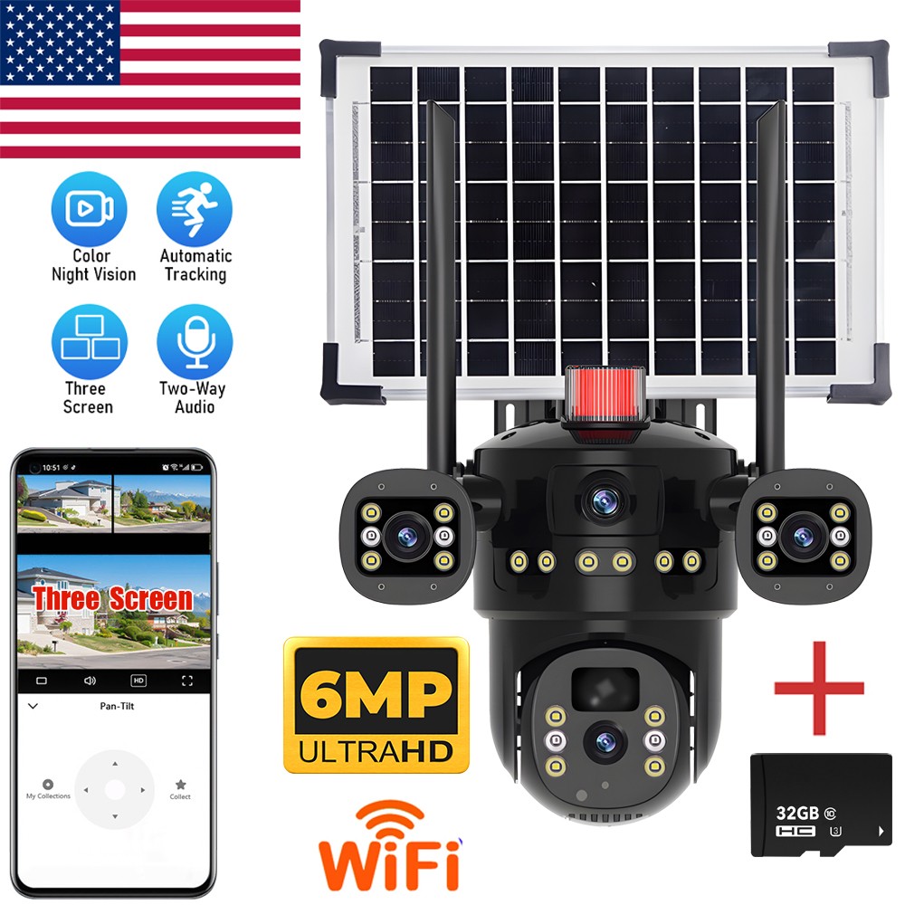V380Pro Dual Lens Camera WIFI Smart Home 6MP Wireless IP Camera Security Outdoor