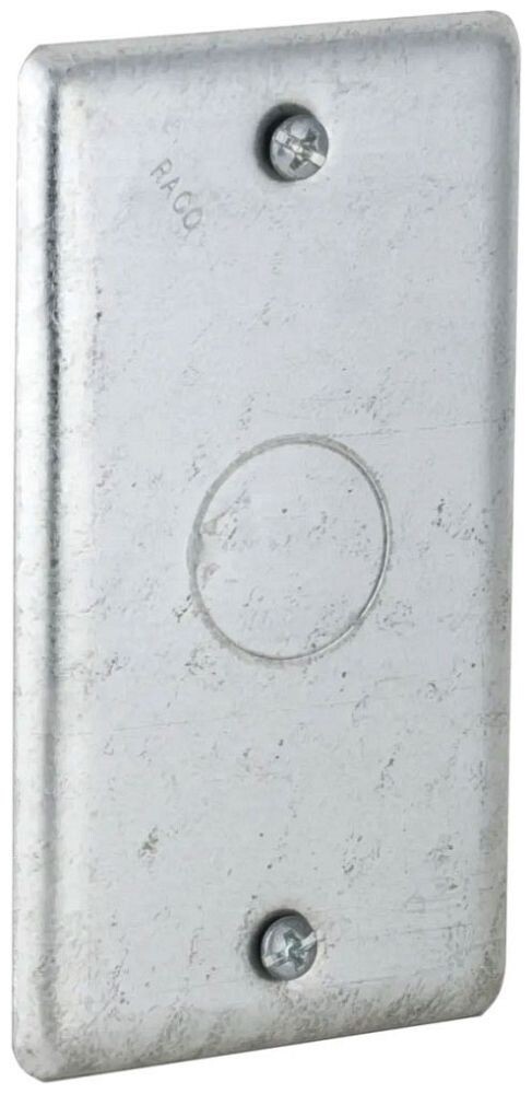 RACO 861, 2" x 4" Box, Steel, Receptacle, 1-Gang, Handy Box Cover, 1 pc