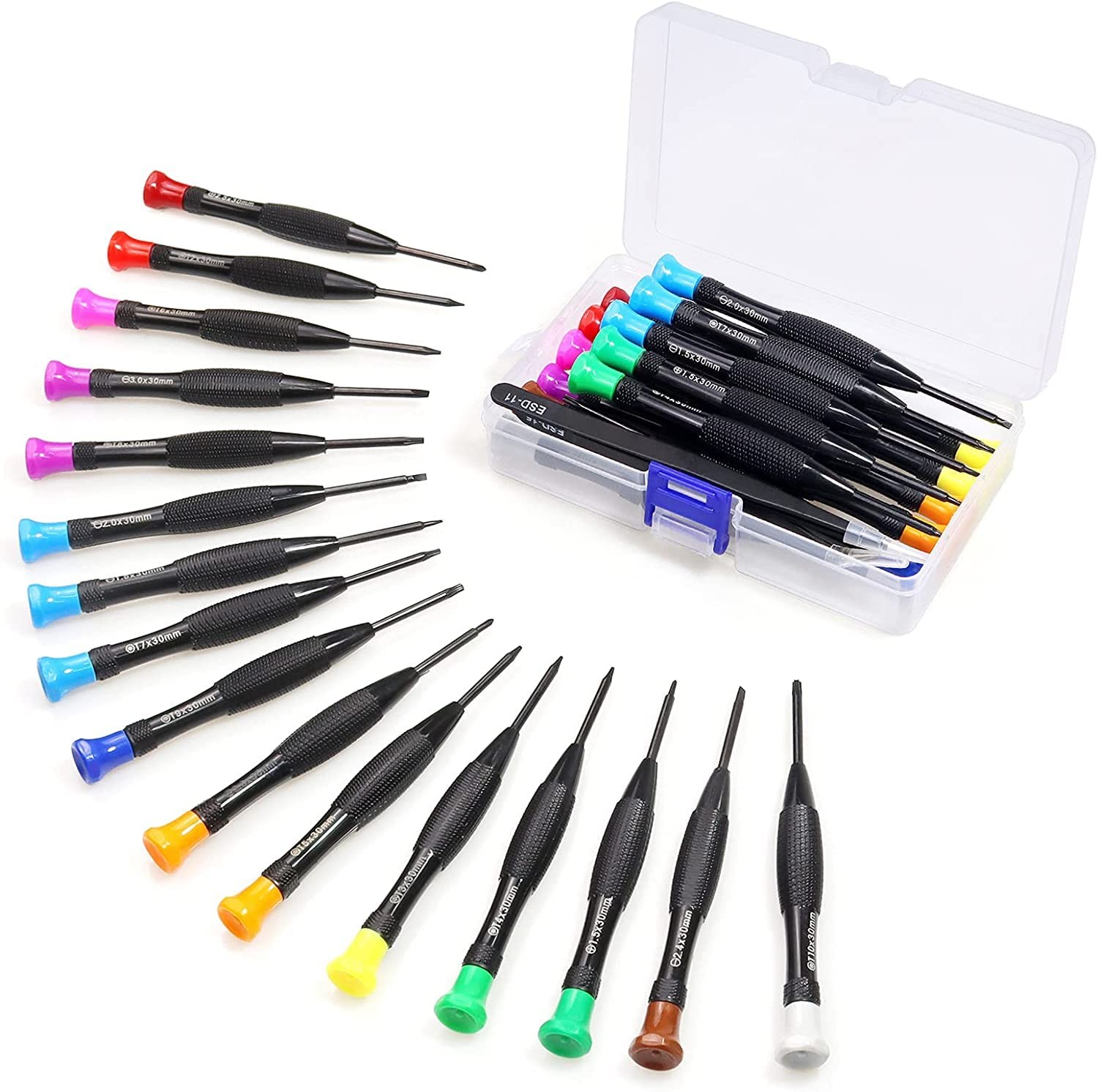 Torx Screwdriver Set 18Pcs Mini Magnetic Small Transparent