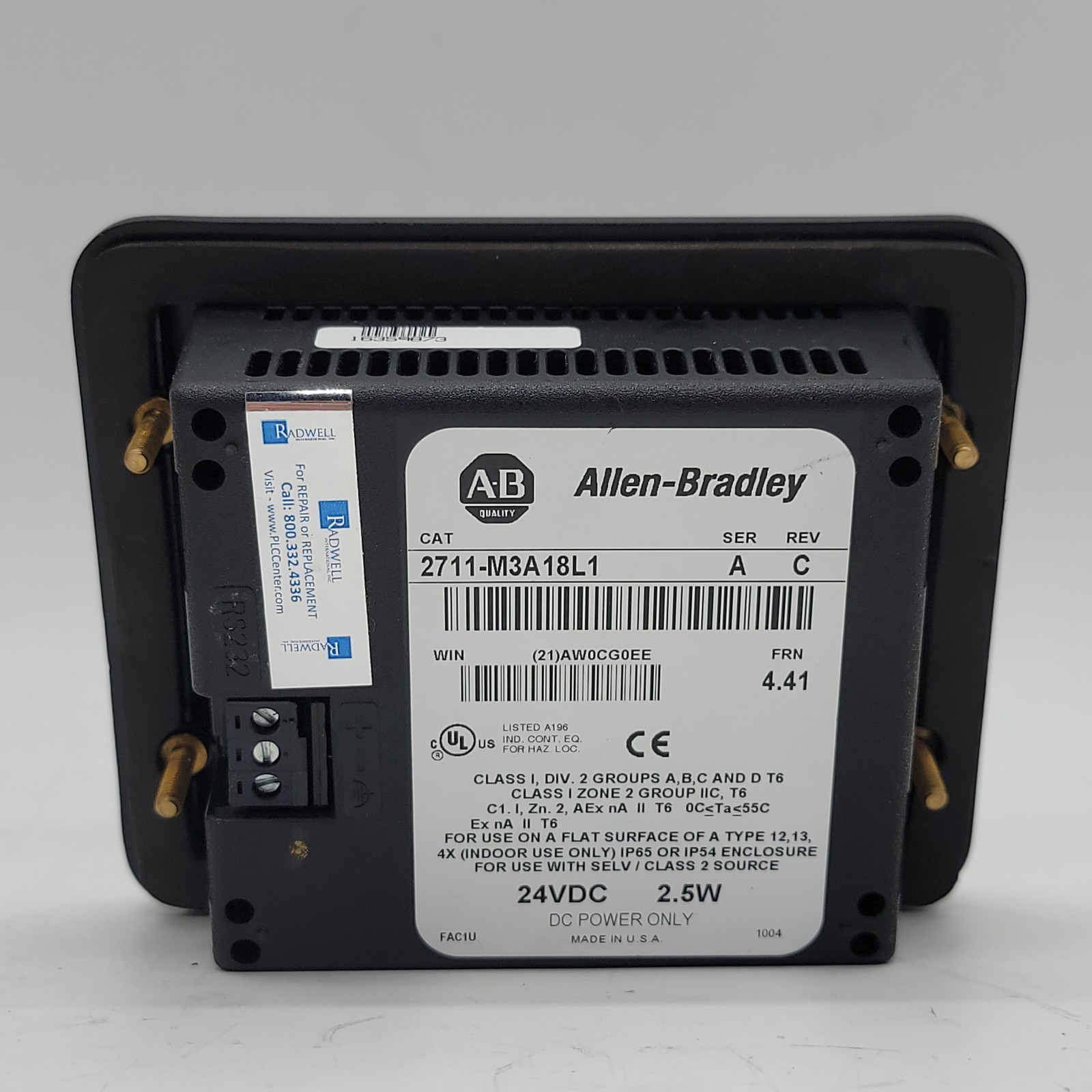 Allen-Bradley 2711-M3A18L1 Ser A PanelView 300 Micro Operator Interface