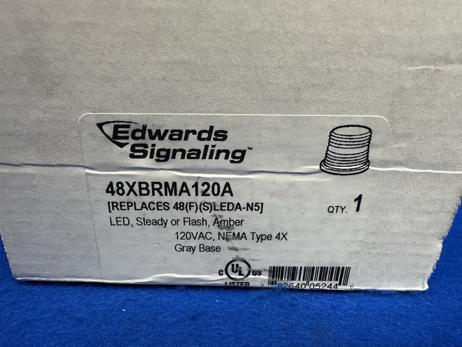 EDWARDS SIGNALING Warning Light 48XBRMA120A