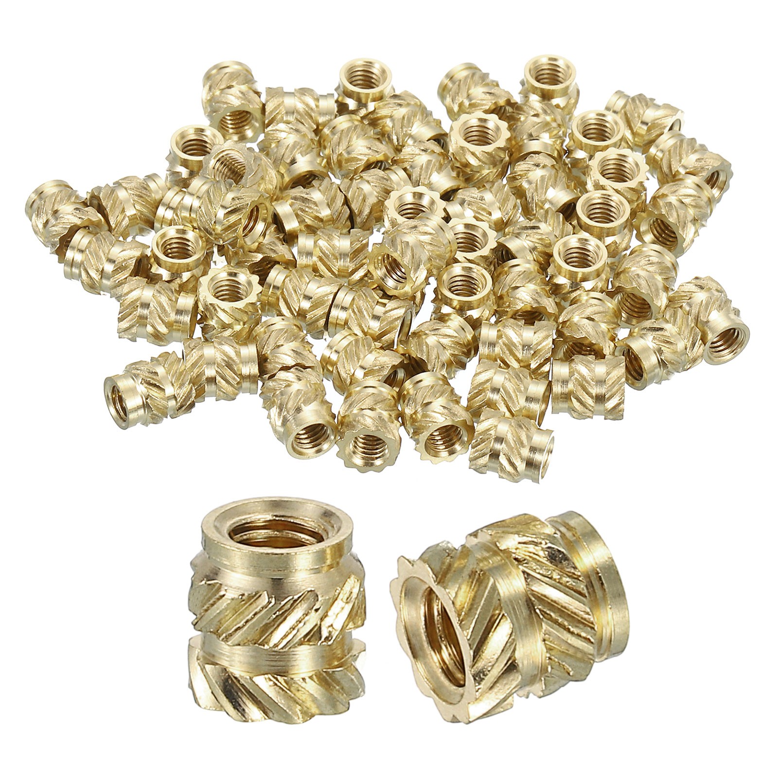 Knurled Insert Nuts, 50pcs M3 x 5mm L x 5mm OD Brass Heat Set Insert Nuts