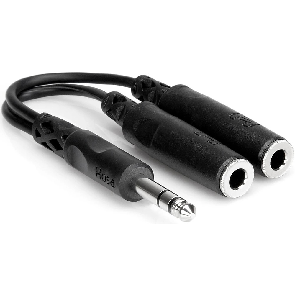 Hosa Y Cable 1/4 in. TRS Male - Dual 1/4 in TRS Female (Stereo Splitter)