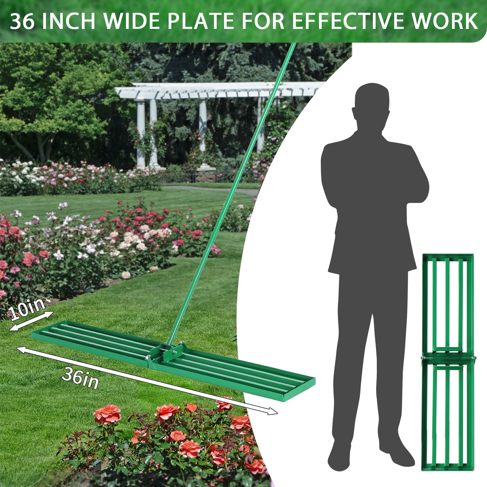 36*9.8*75inch Lawn Leveling Rake