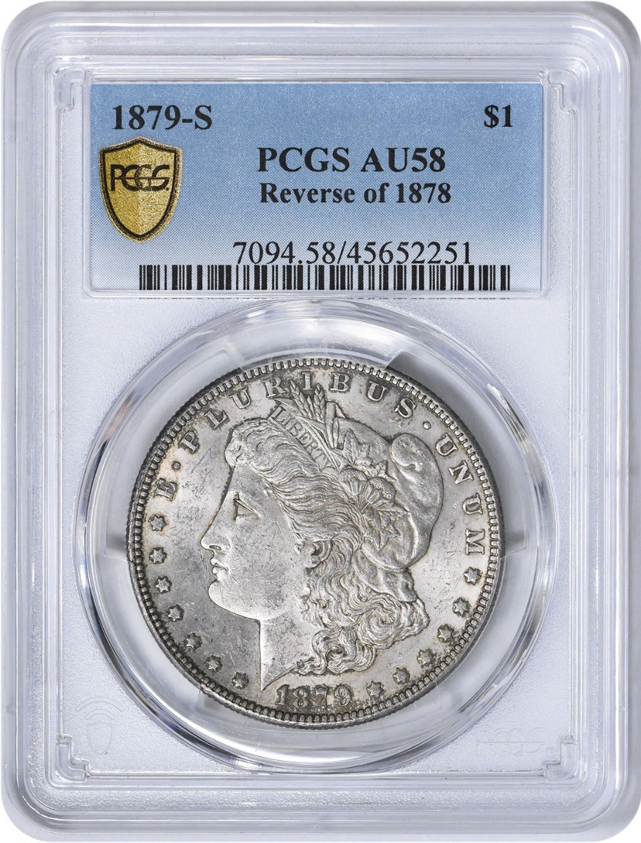1879-S Morgan Silver Dollar Reverse of 1878 AU58 PCGS